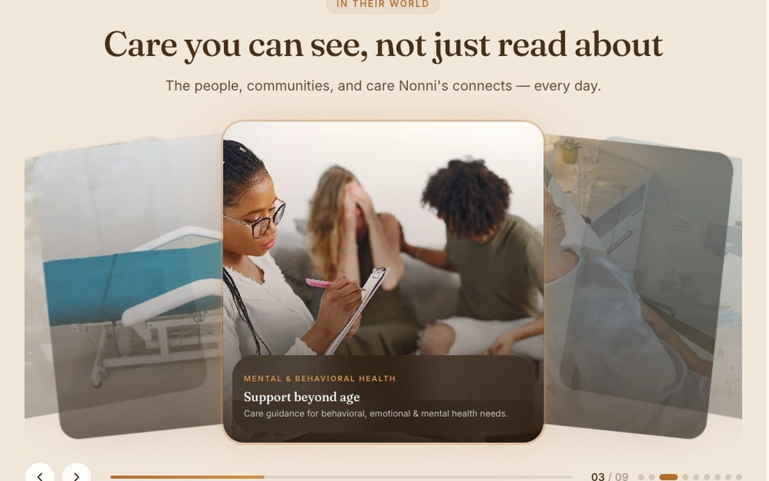 Nonni's Placement — Care you can see, not just read about