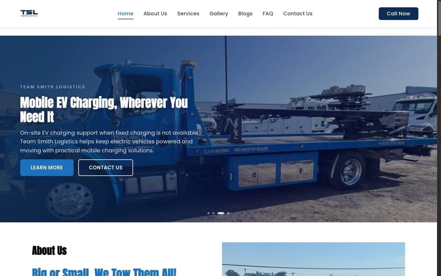 Team Smith Logistics — Hero · mobile EV charging