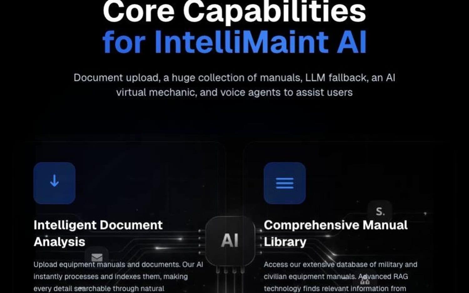 IntelliMaint AI — Core capabilities