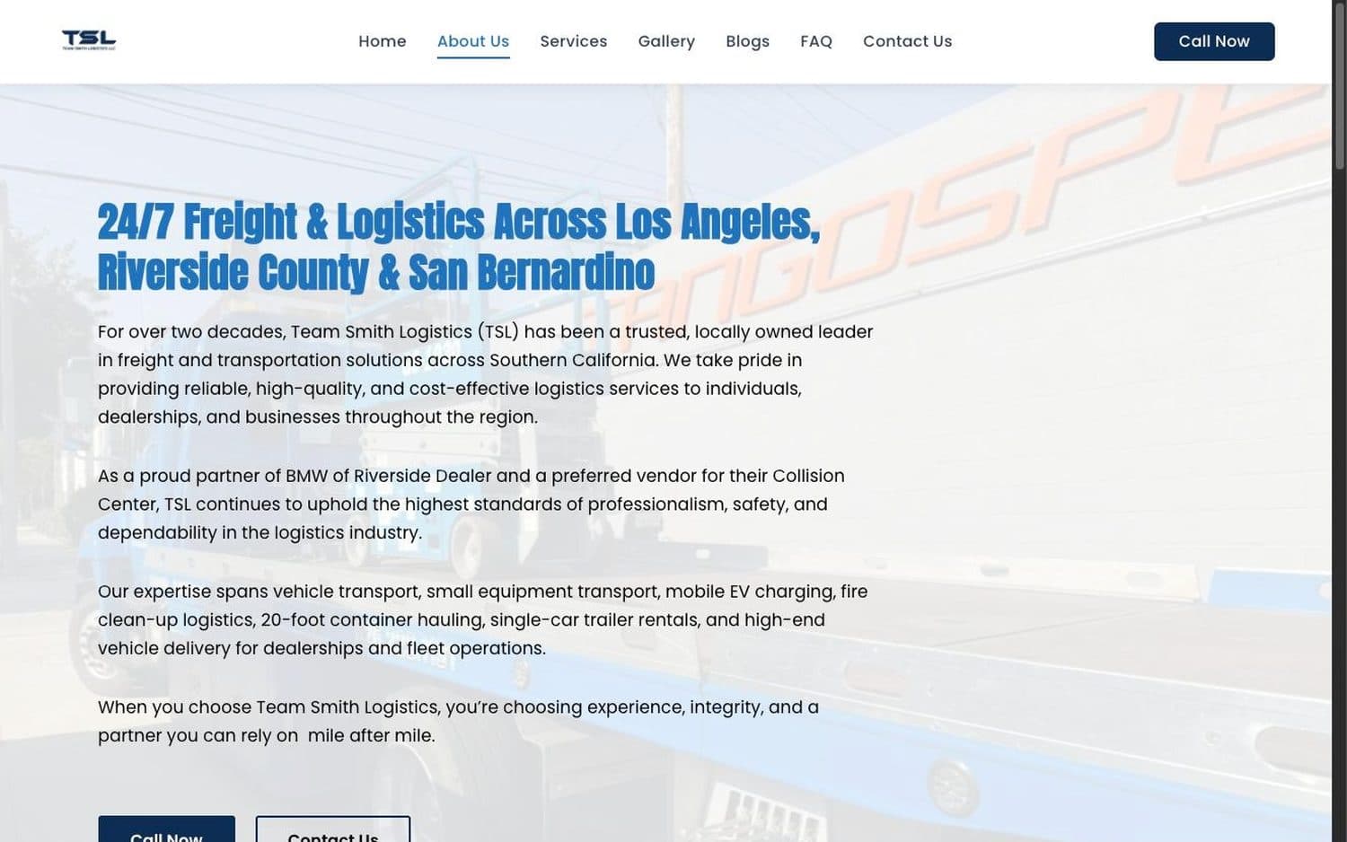 Team Smith Logistics — About us